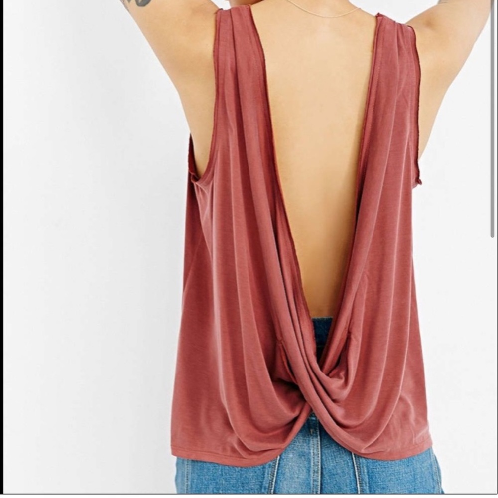 Urban Outfitters Silence + Noise burnt red criss cross open back tank shirt
